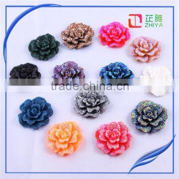 45mm resin rose flower Round Flatback Cabochon Craft Embellishment