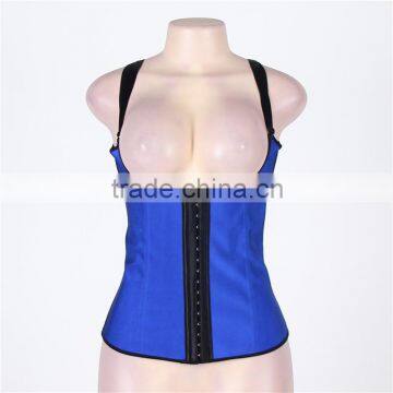 High Quality Ready Stock 4 Colors Full Size 4 Steel Boned Latex Corset Waist Trainer Vest photo-4