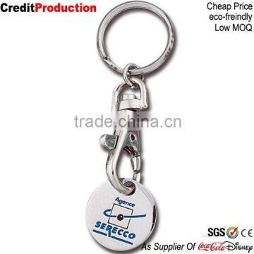 Fashion Cheapest keychain coin holders token trolley coin
