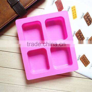 Wholesale heat resistant 7x5.8x2.5cm nonstick handmade rectangle shaped 100g silicone forms for soap making