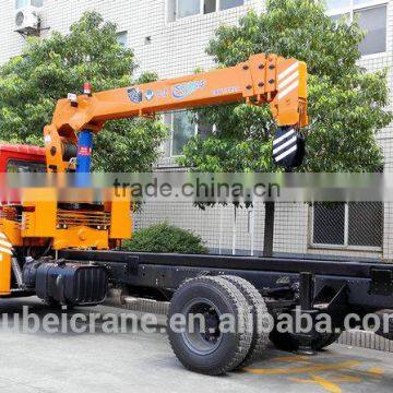 8ton crane with straight arms, SQ8S4, hydraulic crane on truck.