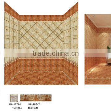 3D ink-jet Printing Technology Porcelain Glazed Wood Finish Ceramic Tiles