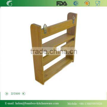 Hot Sale Bamboo Rack Wall Hanging Spice Rack for Storage, Rank Kitchen Spice Rack, Kitchen Appliance Rack Home Decoration