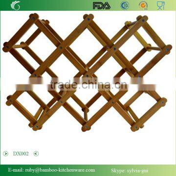 DX002/ Save Space Folding Wooden Wine Rack Storage Display Holds 8 Bottles photo-2