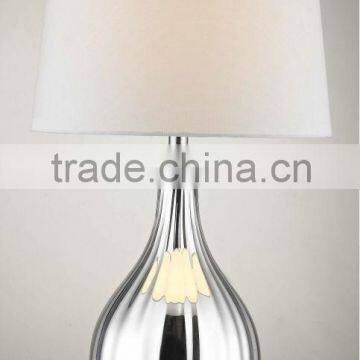 2015 NEW product glass guest room table lamp with metal base UL CUL CE ROHS