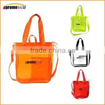 2015 transparent PVC bag PVC tote bag pvc school bag