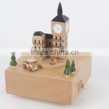 London's Big Ben Moving Wooden Nature Gift Musical Box