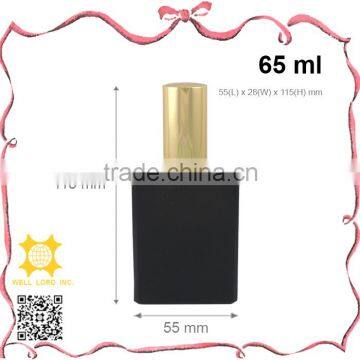 65ml simple type black glass bottle golden pump sprayer