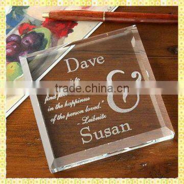 Engraved Wedding Crystal Glass Diamond Paperweight For Wedding Gifts