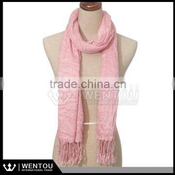 Fashion New Lady Pink Viscose Knitting Scarves