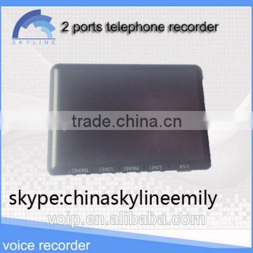 2 ports telephone recorder voice recorder support FSK and DTMF single