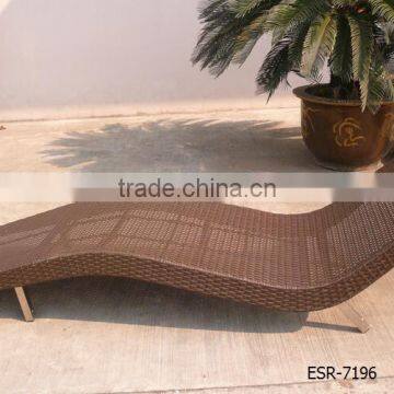 Outdoor Patio Reclining PE Rattan Wicker Patio Lounge Chair