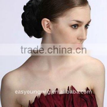 Fake chignon hair pieces , synthetic hair accessories bun hairpieces