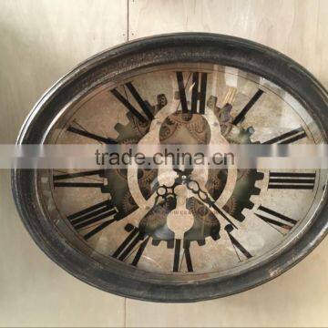 Antique Clock Wall Decor Metal Gear Wall Clock