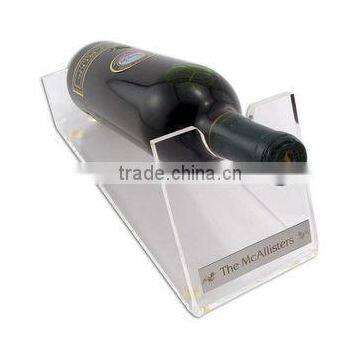 Elegant Clear Acrylic Wine Holder with Nameplate