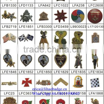 Chinese wholesale metal customized masonic lapel pins, metal pin badges