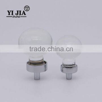 1 3/8 Inch Zinc Alloy Clear Polished Chrome Glass Knob photo-4