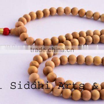 unique chandan 108 mala beads/sandalwood beads/wood beads