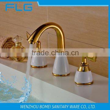 FLG0017 3 Pcs Gold Colour Finishing Faucet Basin Mixer