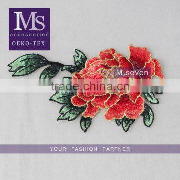 hot sales large sew on patches embroidery christmas patch rose pattern for dress