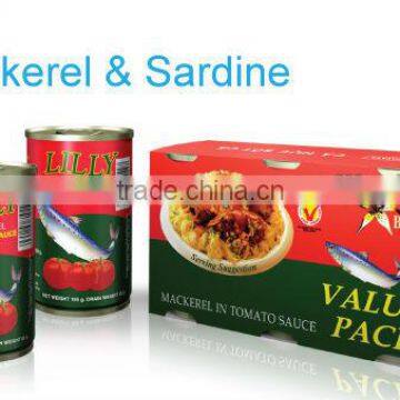 Lilly Canned Mackerel and Sardine in Tomato Sauce 155g FMCG products