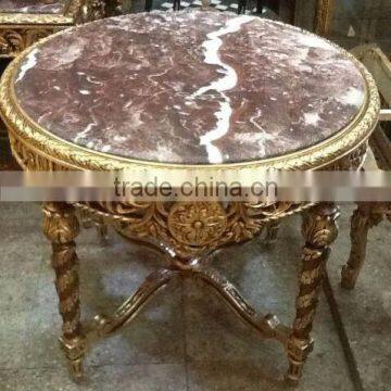 antique style entrance table with marble top