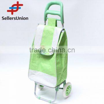 No.1 yiwu exporting commission agent wanted Light Green&Grey Fodable Shopping Trolley with Bag for Home Use