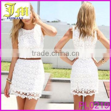 Fashion Sexy Women Summer Casual Sleeveless Lace Crochet Party Evening Cocktail Dress S-XL