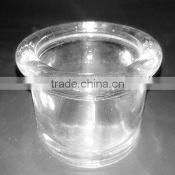 53cm tall round heavy walled glass candle holder with edge