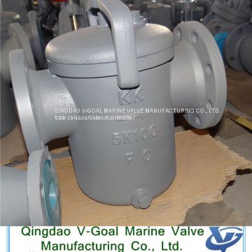 JIS Marine Cast Iron Can Water Filter 5K-65A F7121 Marine Basket Sea Water Angle Strainer JIS F7121 cast iron marine fil