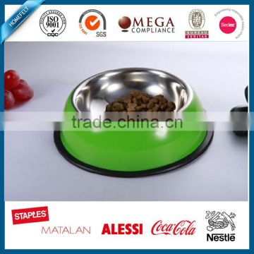 colored cheap stainless steel pet bowl