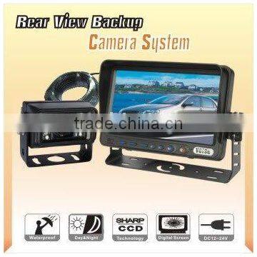 7inch wired car reversing aid with waterproof car camera