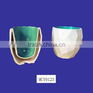 Modern quality facetted porcelain thermal insulation tea cup