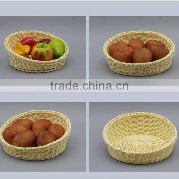 Oblique Mouth Design Small Plastic Wicker Woven Bread Display Basket Wholesale Bread Baskets photo-5