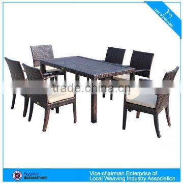 Modern 6 seater outdoor restaurant dining set furniture