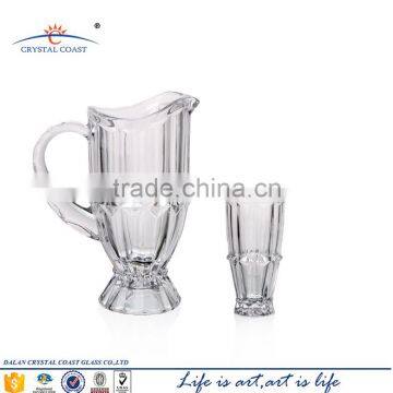 Eco Friendly Product 7pcs Drinking water set Glass Cooler Water Jug Set