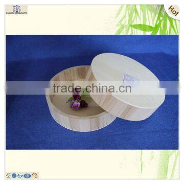 Chinese Supplier Popular Unfinished Round Storaging Paulownia Wooden Tray photo-3