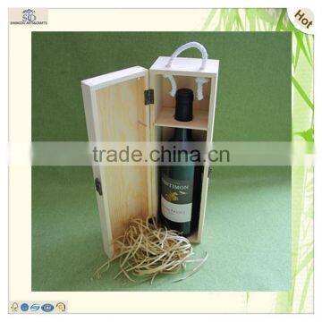 Cheap Decorative Unfinished Single Bottle Wooden Wine Box photo-4