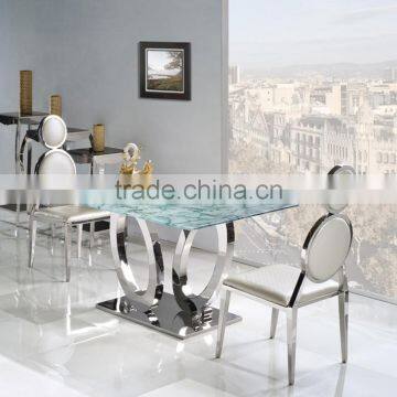 TH382 Modern Black Leather Dining Room Table Sets photo-6