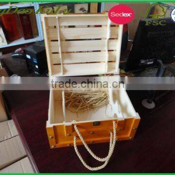 new 3 bottle wooden wine box for sale