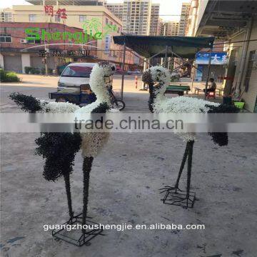 SJLJ013599 artificial red-crawned crane fake plastic topiary animal for garden home decoration