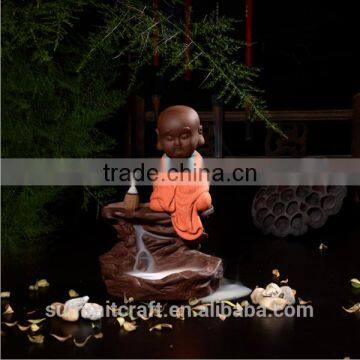 Little Monk Statue Ceramic Back Flow Incense Burners Wholesale photo-5