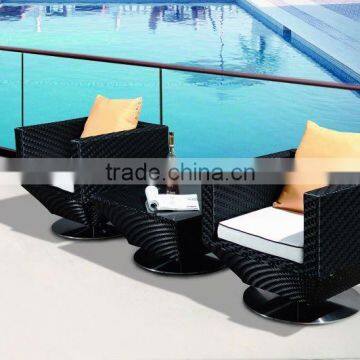 Hot Sell Outside Sofa Chair Leisure Wicker Rotating Coffee Chair photo-6