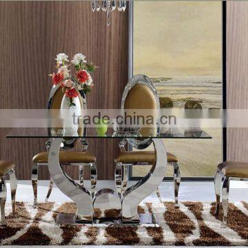 2015 Best Seller Marble Dining Table/stainless Steel Dining Table AH 2197 photo-2