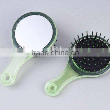 Plastic Round Shape Hairbrush Mirror travel mirror pocket mirror