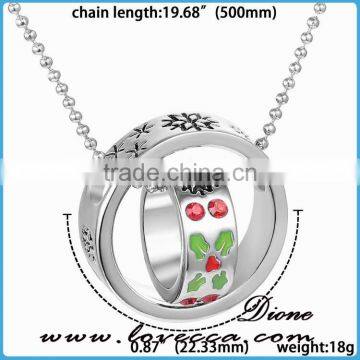 Merry Christmas jewelry gift snowflake Christmas double ring necklace ,Christmas tree neckalce