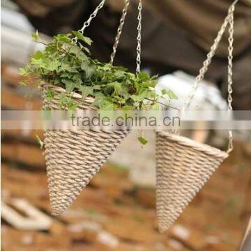 Wicker china home decor flower hanging basket