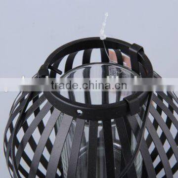 Portable Globular Painted Iron+Glass Candle Holder/Home Decoration Candlestick photo-3