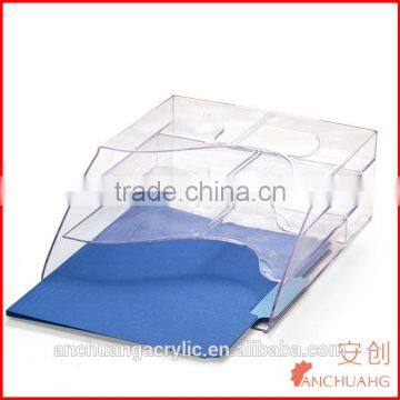 Clear Acrylic Officemate Multi-Use Literature Holder Brochure Rack With Tiered Dividable Pockets photo-2