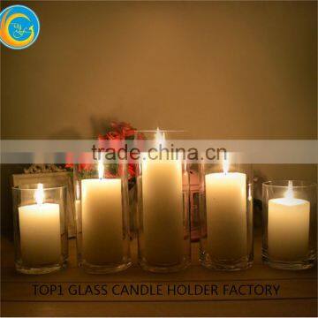 Clear Tall Cylinder Glass Candle Holder photo-4